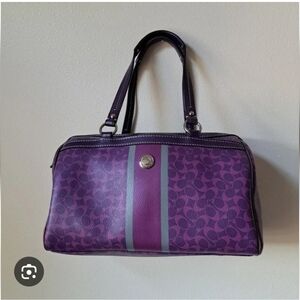 Coach Purple Signature Stripe Shoulder Bag